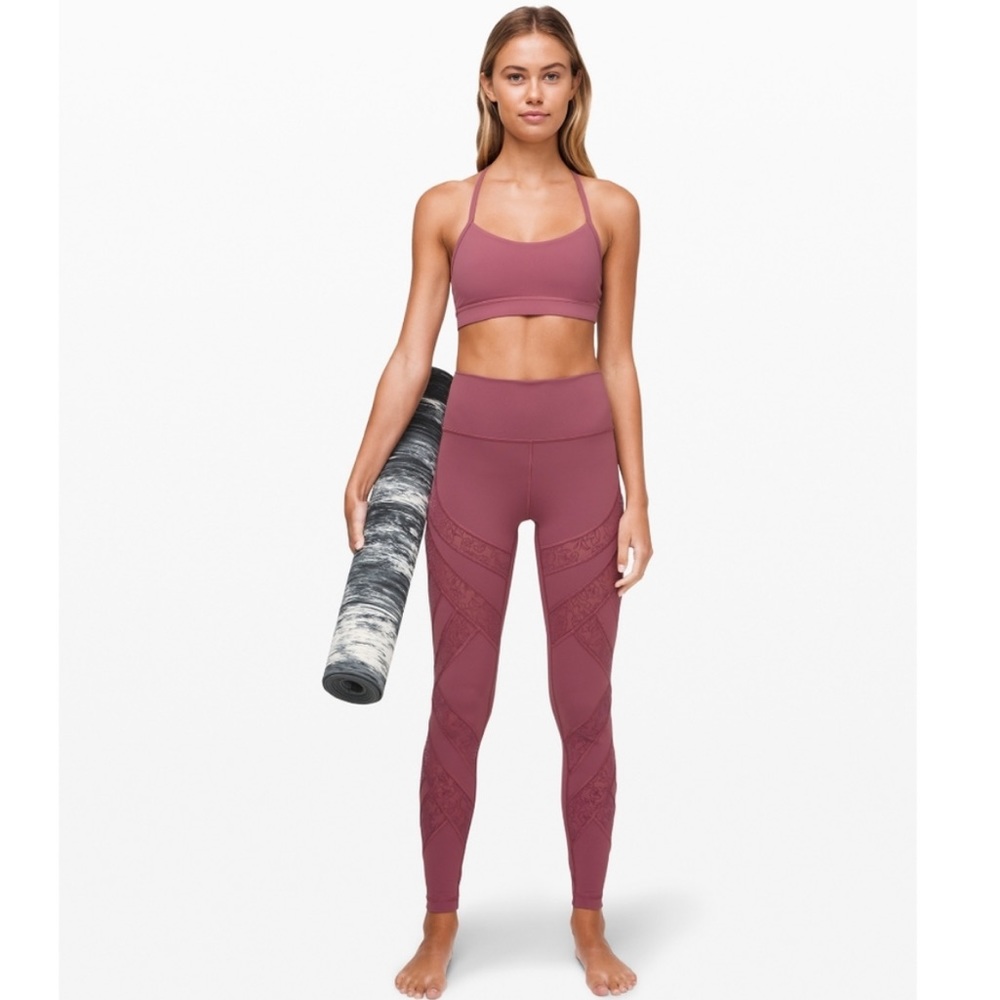 LULULEMON WUNDER UNDER HIGH RISE LACE MESH LUXTREME: SIZE 4